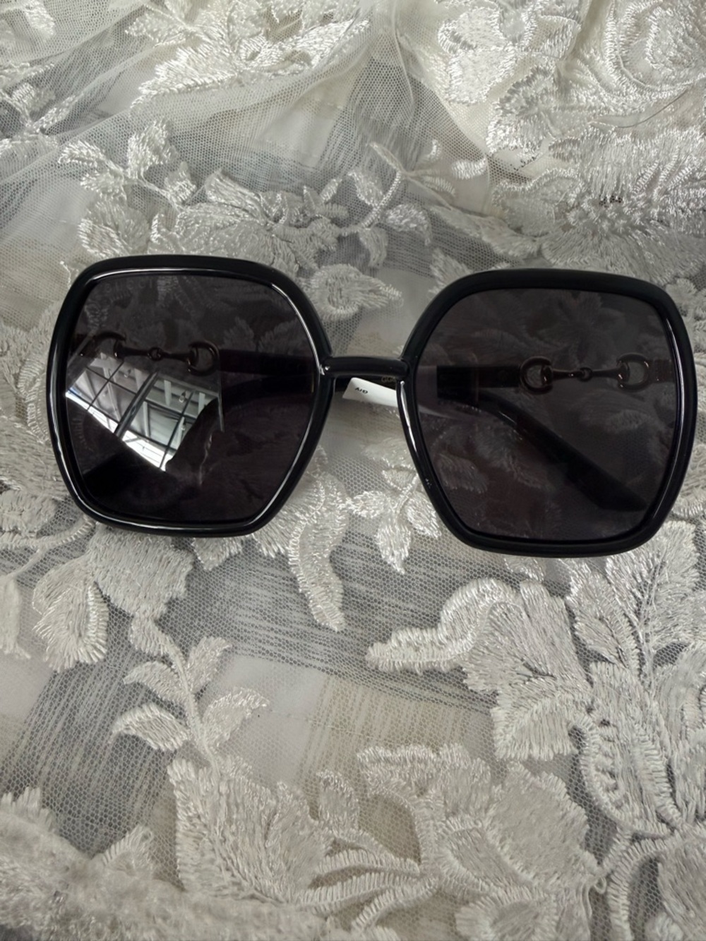 Gucci Black Oversized Square Women's Sunglasses